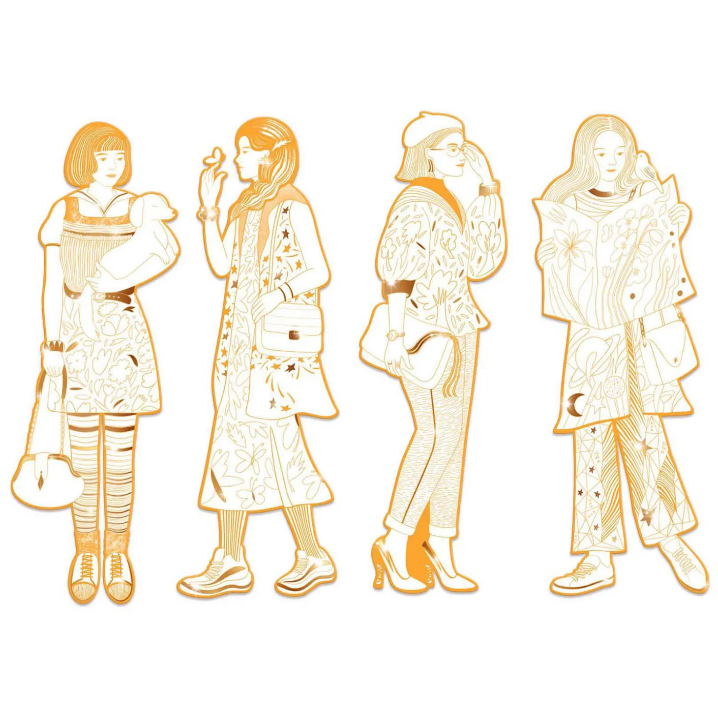 Djeco Mode Silhouetkleurplaten Scout 32cm - 4st.