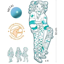 Djeco Mode Silhouetkleurplaten Anjele 32cm - 4st.