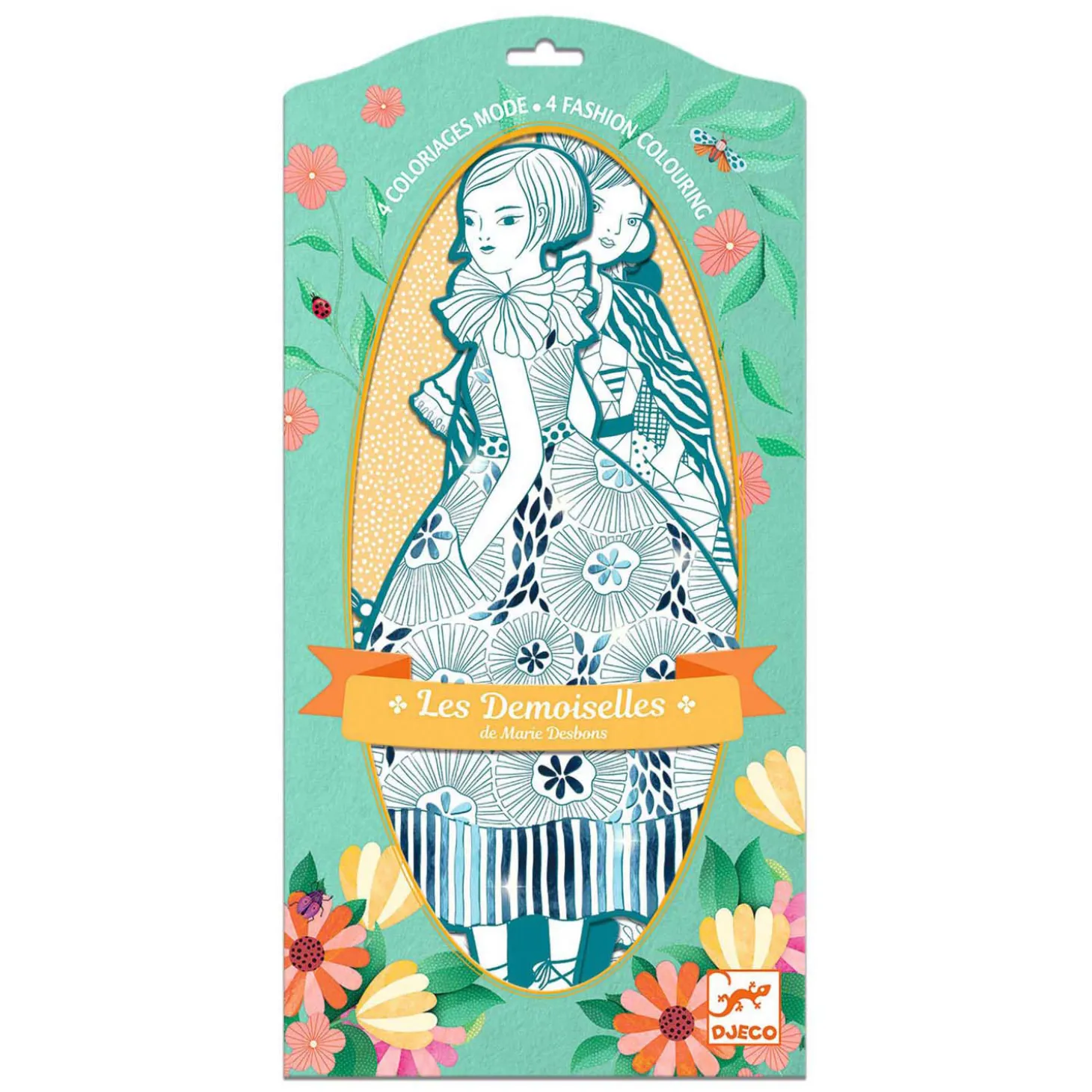 Djeco Mode Silhouetkleurplaten 32cm Rebekka - 4st.