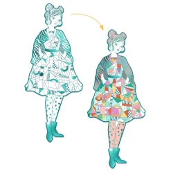 Djeco Mode Silhouetkleurplaten 32cm Rebekka - 4st.