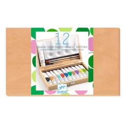 Djeco Plakkaatverf in Houten Doos - 12 Kleuren