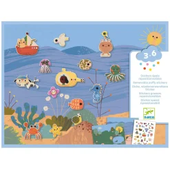 Djeco Puffy Stickers met Plakachtergrond 'Zomer'