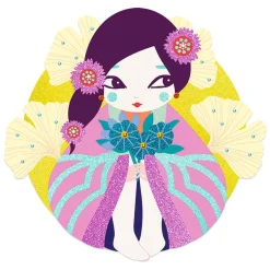 Djeco Schilderijtjes Versieren met Glitter en Diamantjes Onnanoko