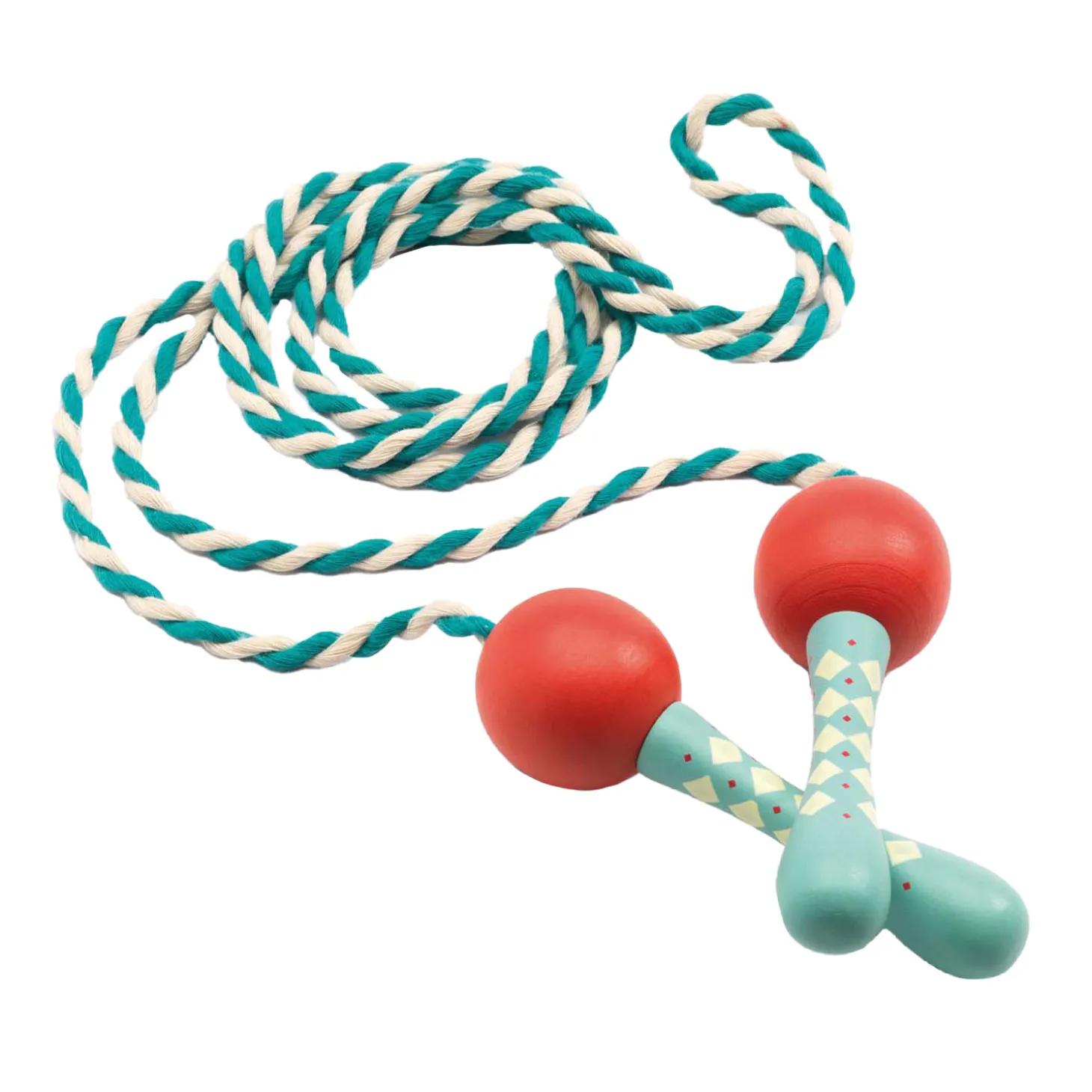 Djeco Springtouw met Houten Handvaten - Groen/Rood