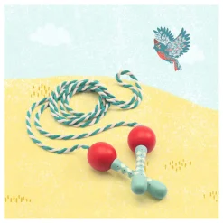 Djeco Springtouw met Houten Handvaten - Groen/Rood