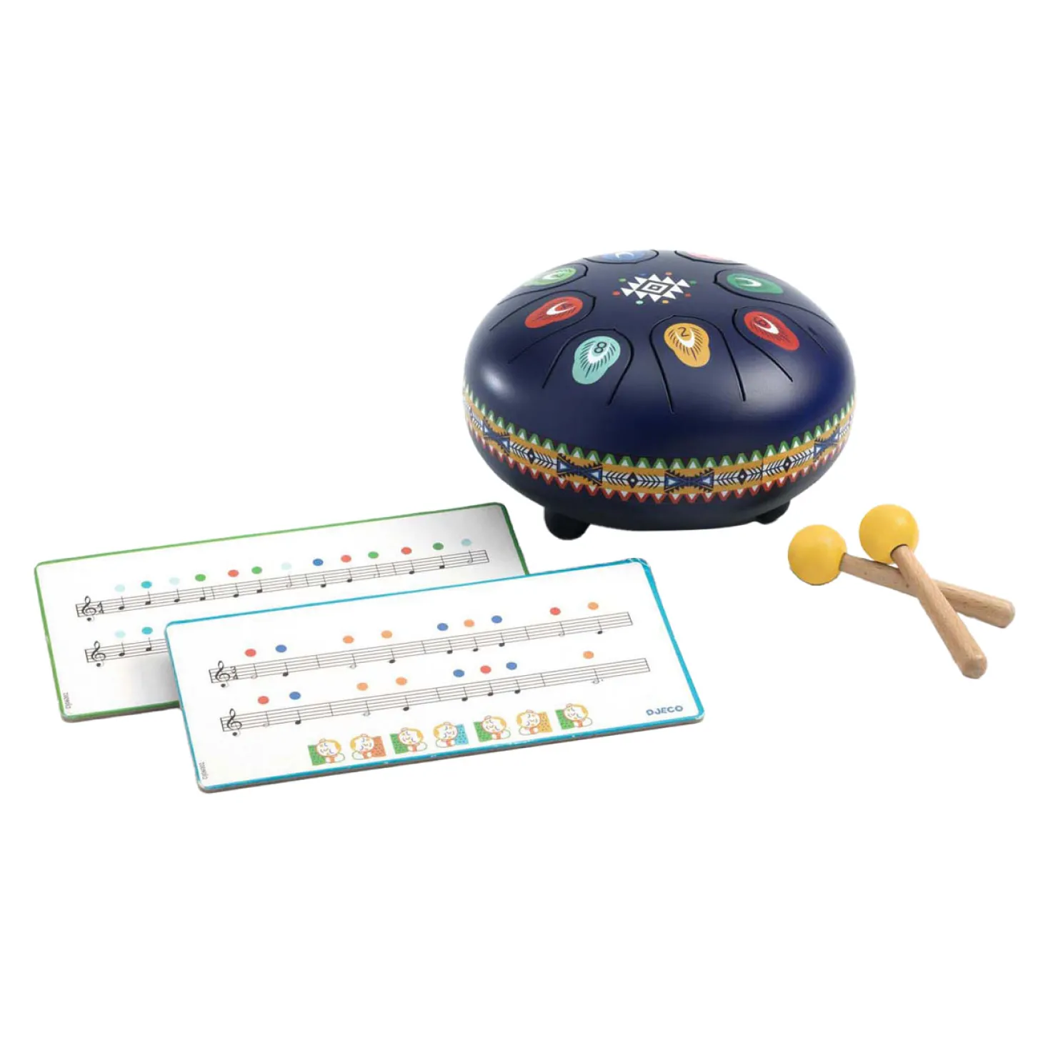 Djeco Stalen Trommel met 8 Muzieknoten