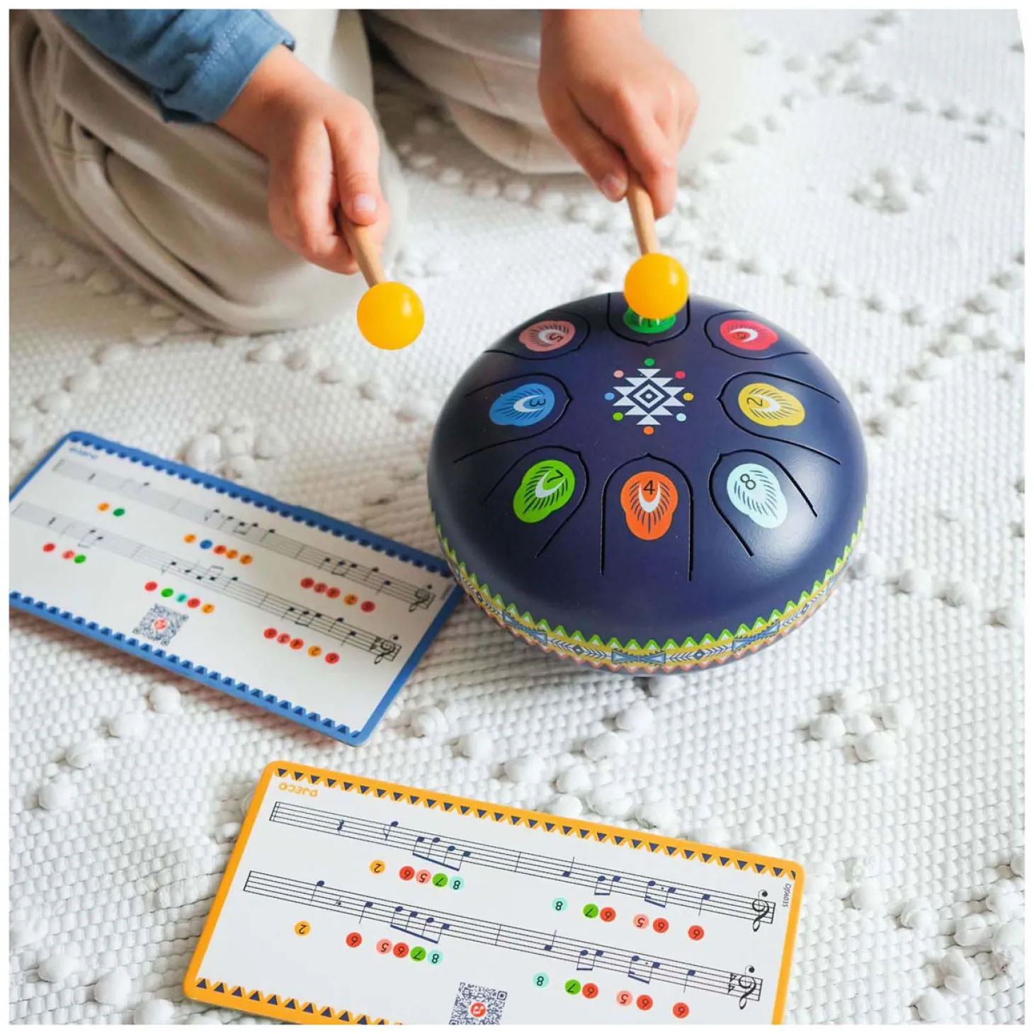 Djeco Stalen Trommel met 8 Muzieknoten