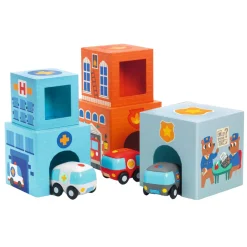 Djeco Stapelblokken met 3 Voertuigen