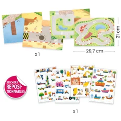 Djeco Stickers - Voertuigen
