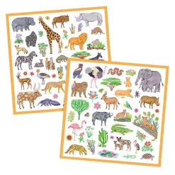 Djeco Stickers Afrikaanse Dieren - 160 Stickers