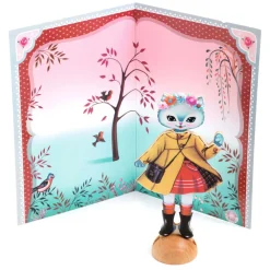 Djeco Stickers Plakken - Aankleedpoezen met Achtergronden