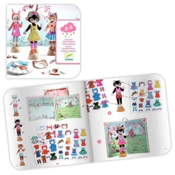 Djeco Stickers Plakken - Aankleedpoezen met Achtergronden