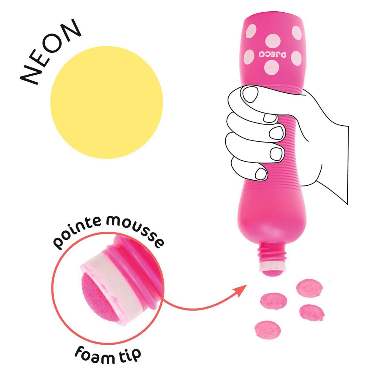 Djeco Stippeltjesstiften met Fluorescerend effect - 4dlg.