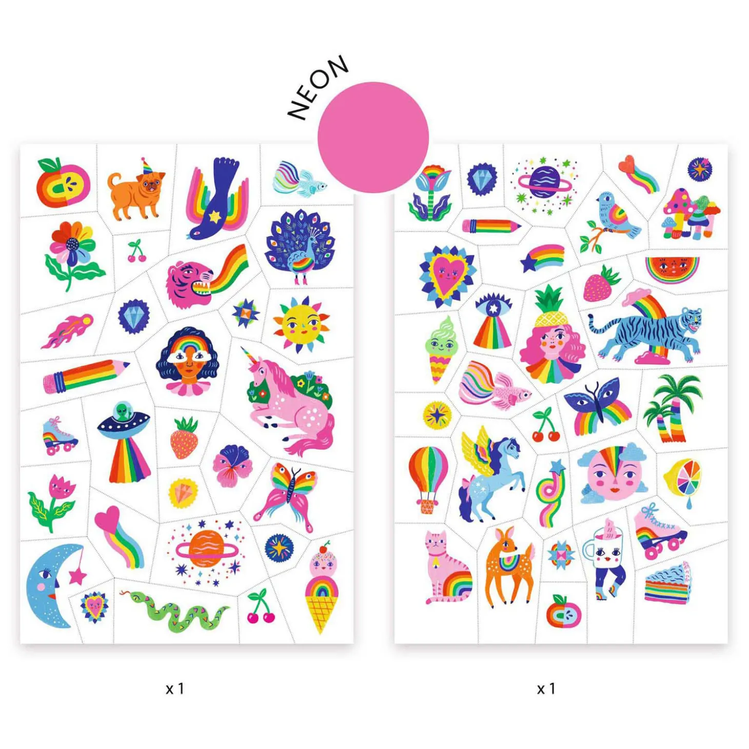 Djeco Tattoos - Eenhoorns en Regenbogen