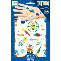 Djeco Tattoos - Ruimte Glow in the Dark