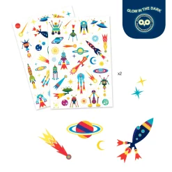 Djeco Tattoos - Ruimte Glow in the Dark