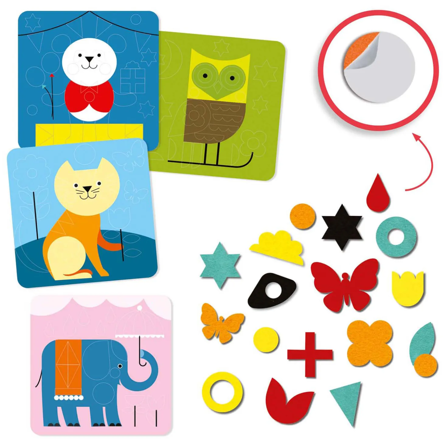 Djeco Viltcollages Maken - Dieren