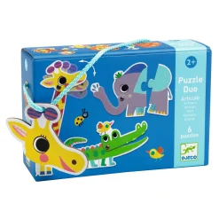 Djeco Wilde Dieren Duo Puzzel, 6 puzzels