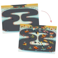 Djeco Wrijfstickers met Achtergronden - Voertuigen