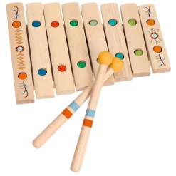 Djeco Xylofoon met 8 Klankstaven en 2 Houten Stokjes
