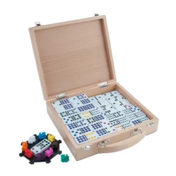 Domino Mexican Train in Houten Koffer