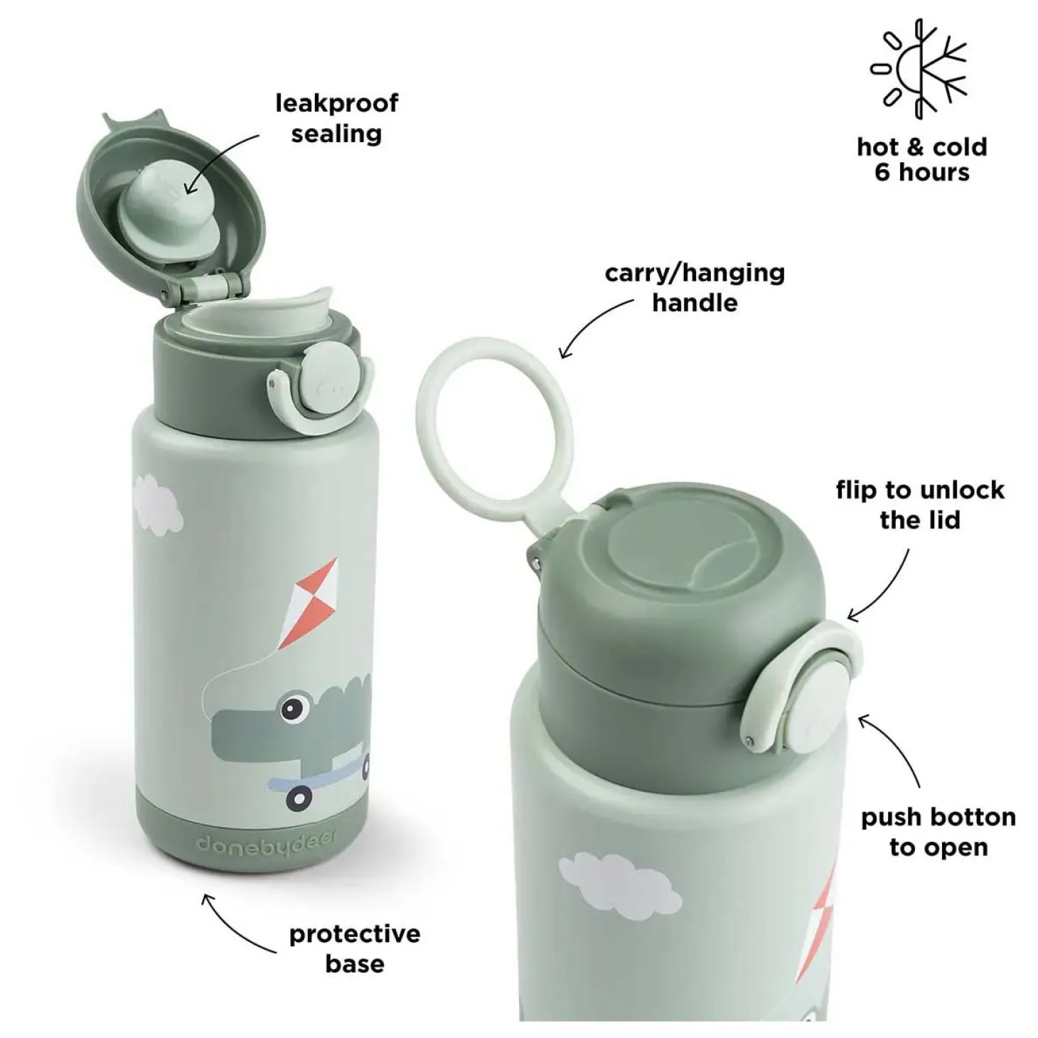 Done by Deer Geïsoleerde Drinkfles Playground - Groen