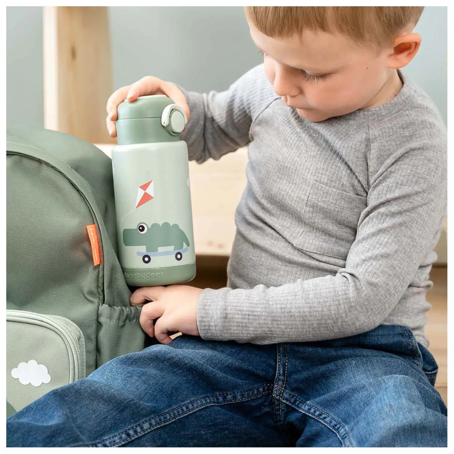 Done by Deer Geïsoleerde Drinkfles Playground - Groen