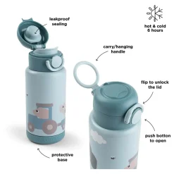 Done by Deer Geïsoleerde Drinkfles Tiny Farm - Blauw