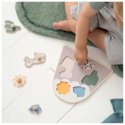 Done by Deer Houten Noppenpuzzel Lalee Beige, 5st.