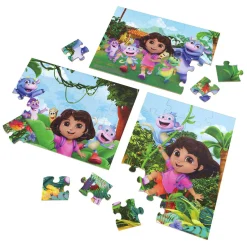 Dora Houten Puzzels in Houten Doos - 3x24 st.