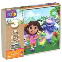 Dora Houten Puzzels in Houten Doos - 3x24 st.