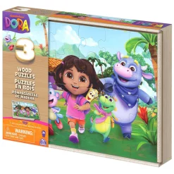 Dora Houten Puzzels in Houten Doos - 3x24 st.