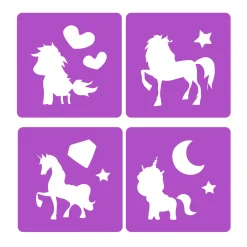 Dream Horse Stoepkrijt Eenhoorn met Sjablonen, 10dlg.
