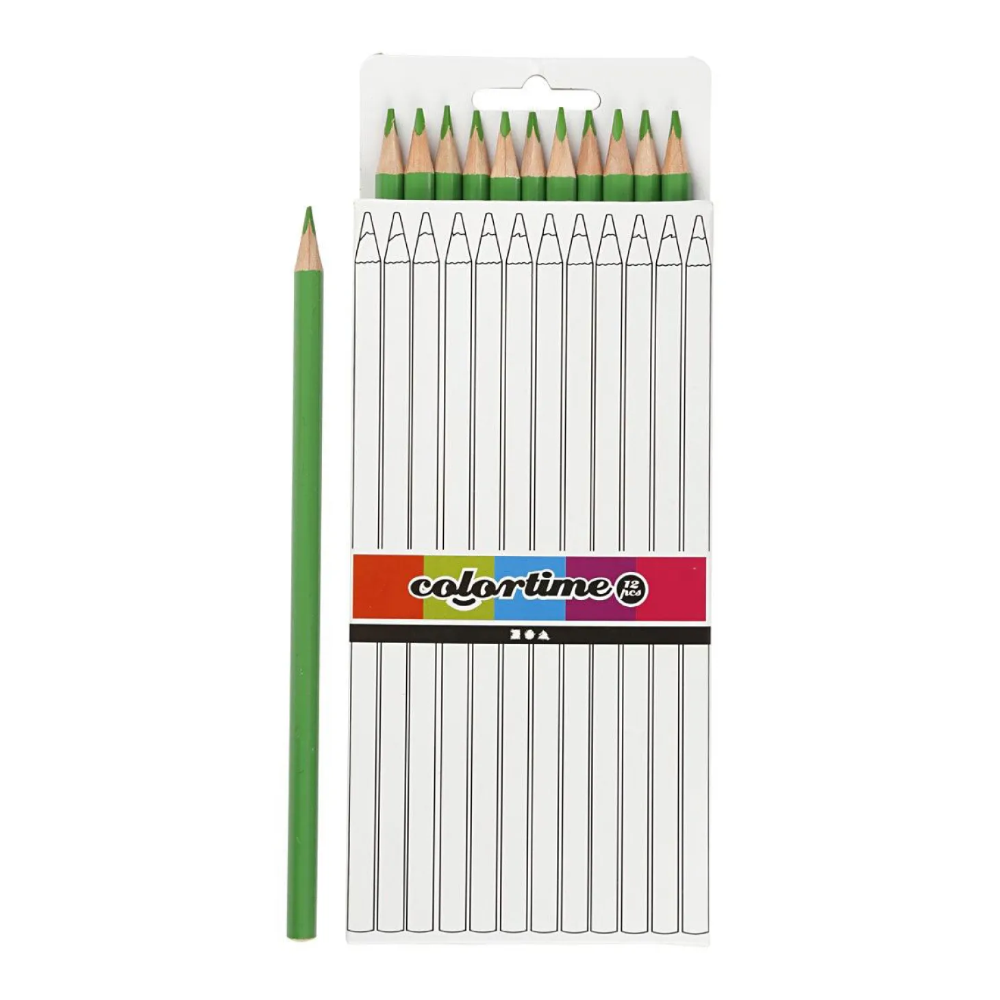 Driehoekige Kleurpotloden - Lichtgroen, 12st.