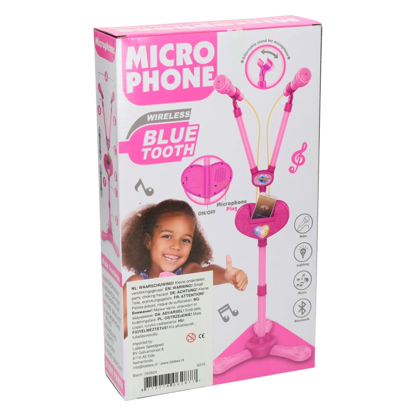 Duo Microfoonstandaard met Licht en Geluid met Bluetooth