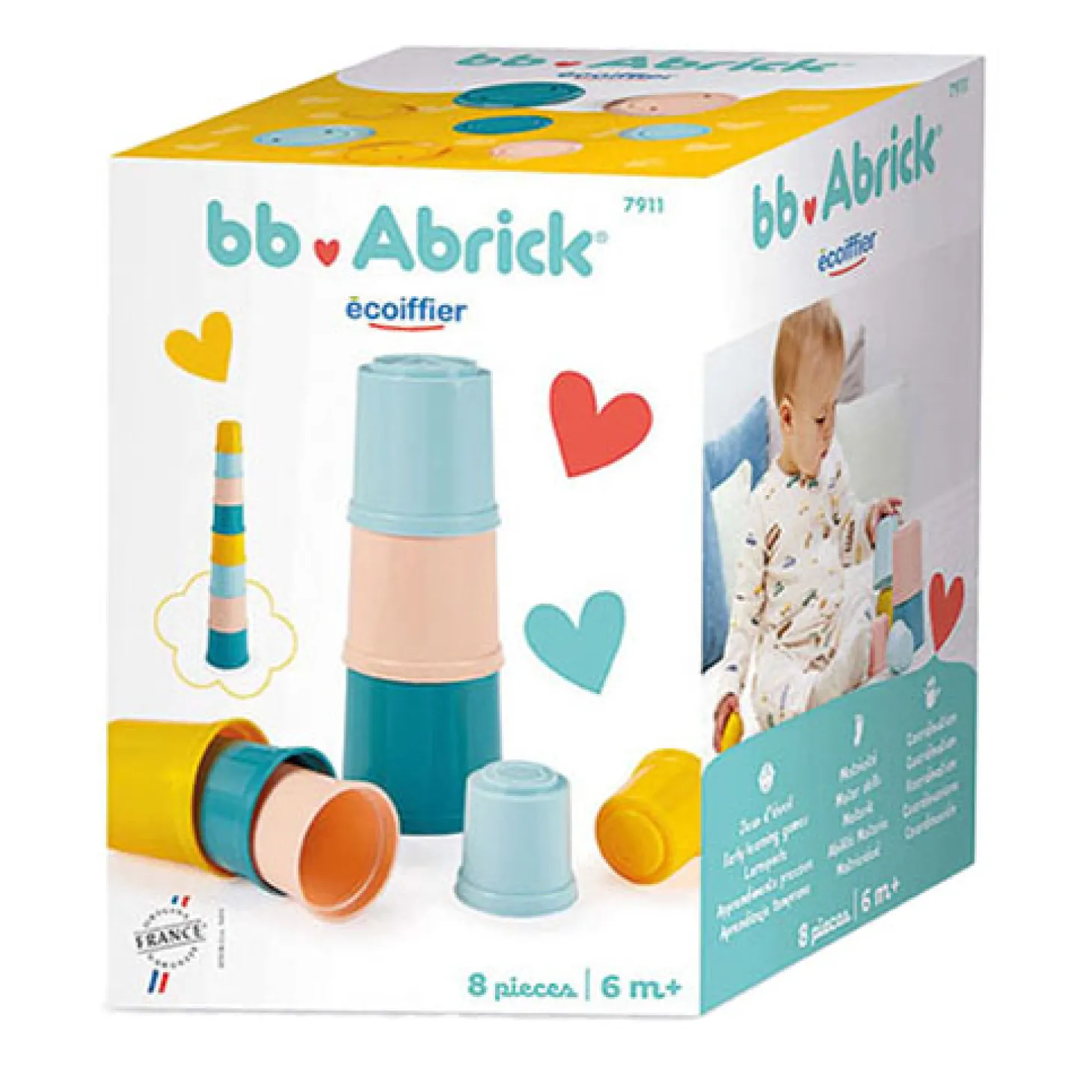 Ecoiffier Baby Abrick Stapeltoren, 8dlg.