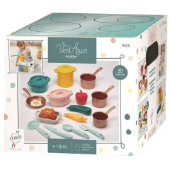 Ecoiffier Speelset Pannen en Speeleten met Kartonnen Fornuis, 20dlg.