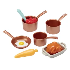 Ecoiffier Speelset Pannen en Speeleten met Kartonnen Fornuis, 20dlg.