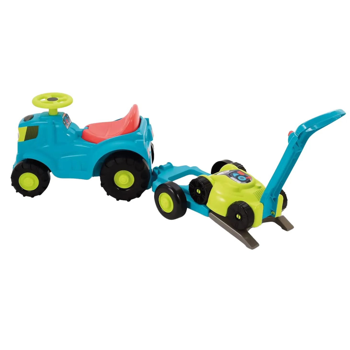 Ecoiffier Tractor met Aanhanger en Grasmaaier