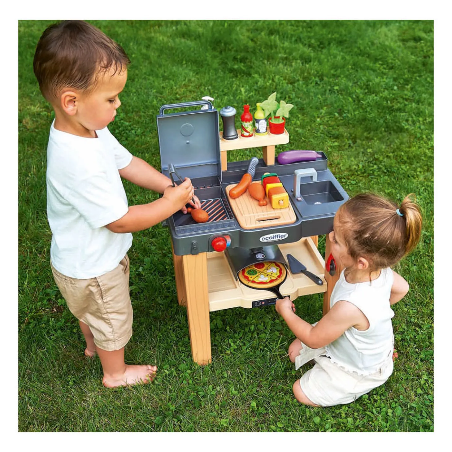 Ecoiffier Zomer Keuken met Barbecue en Pizzaoven, 27dlg.