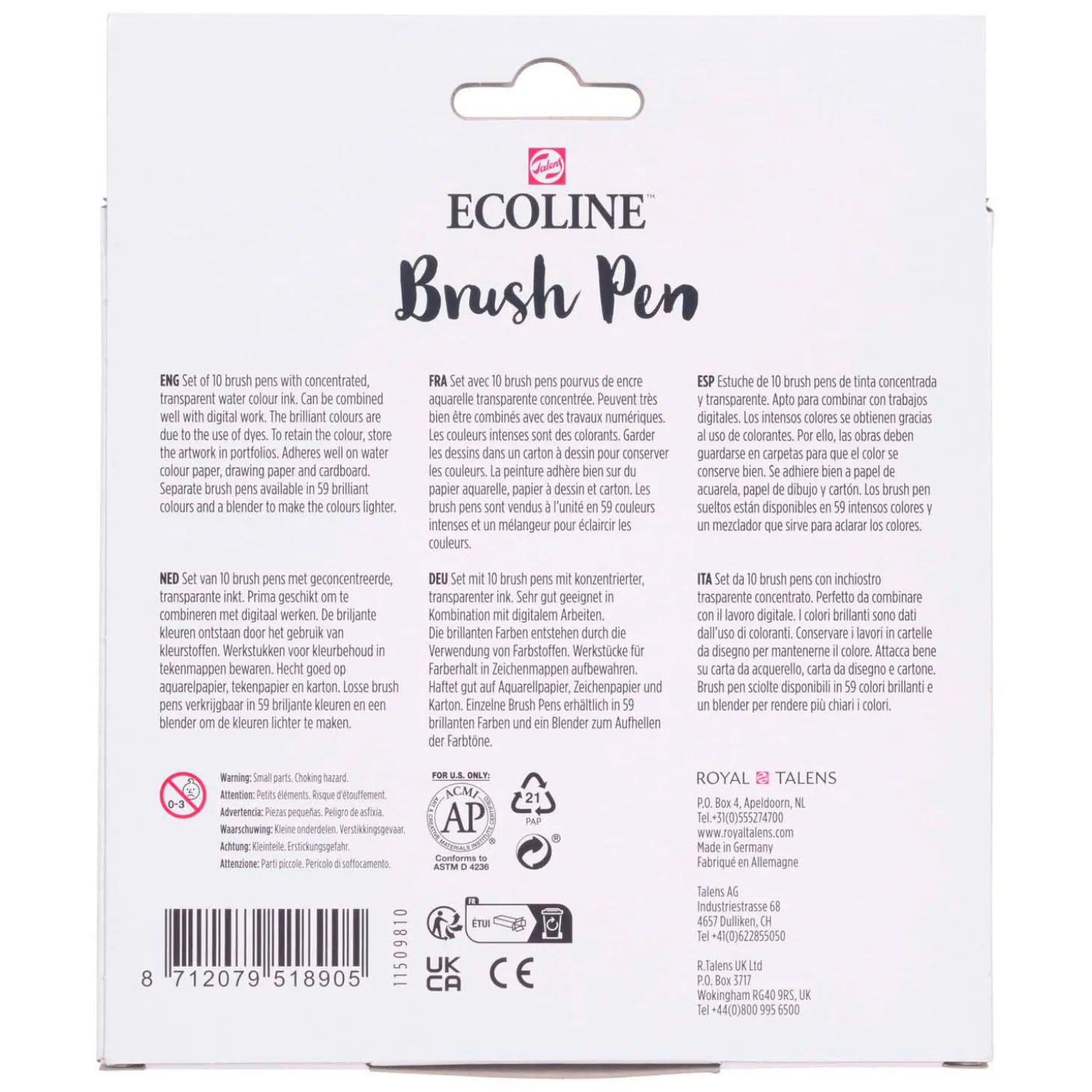 Ecoline Brush Pen set Galaxy, 10 Kleuren