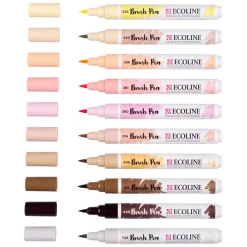 Ecoline Brush Pen set Portret, 10 Kleuren