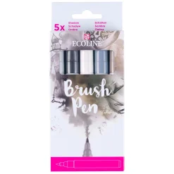 Ecoline Brush Pen set Schaduw, 5 Kleuren