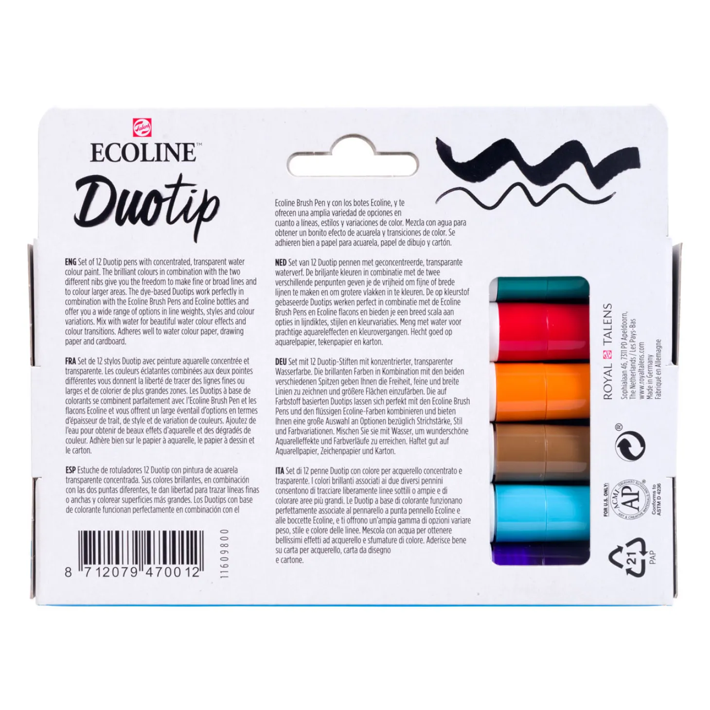 Ecoline Duotip Markers Basisset, 12dlg.