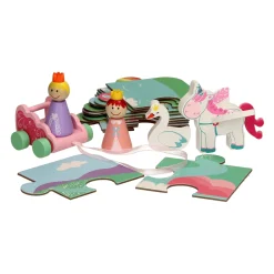 Eenhoorn Houten Speelfiguren & Puzzel in Opbergkoffer