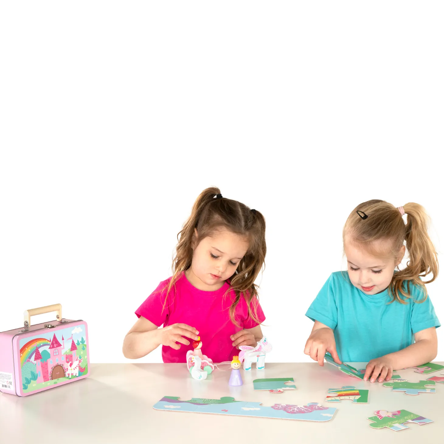 Eenhoorn Houten Speelfiguren & Puzzel in Opbergkoffer