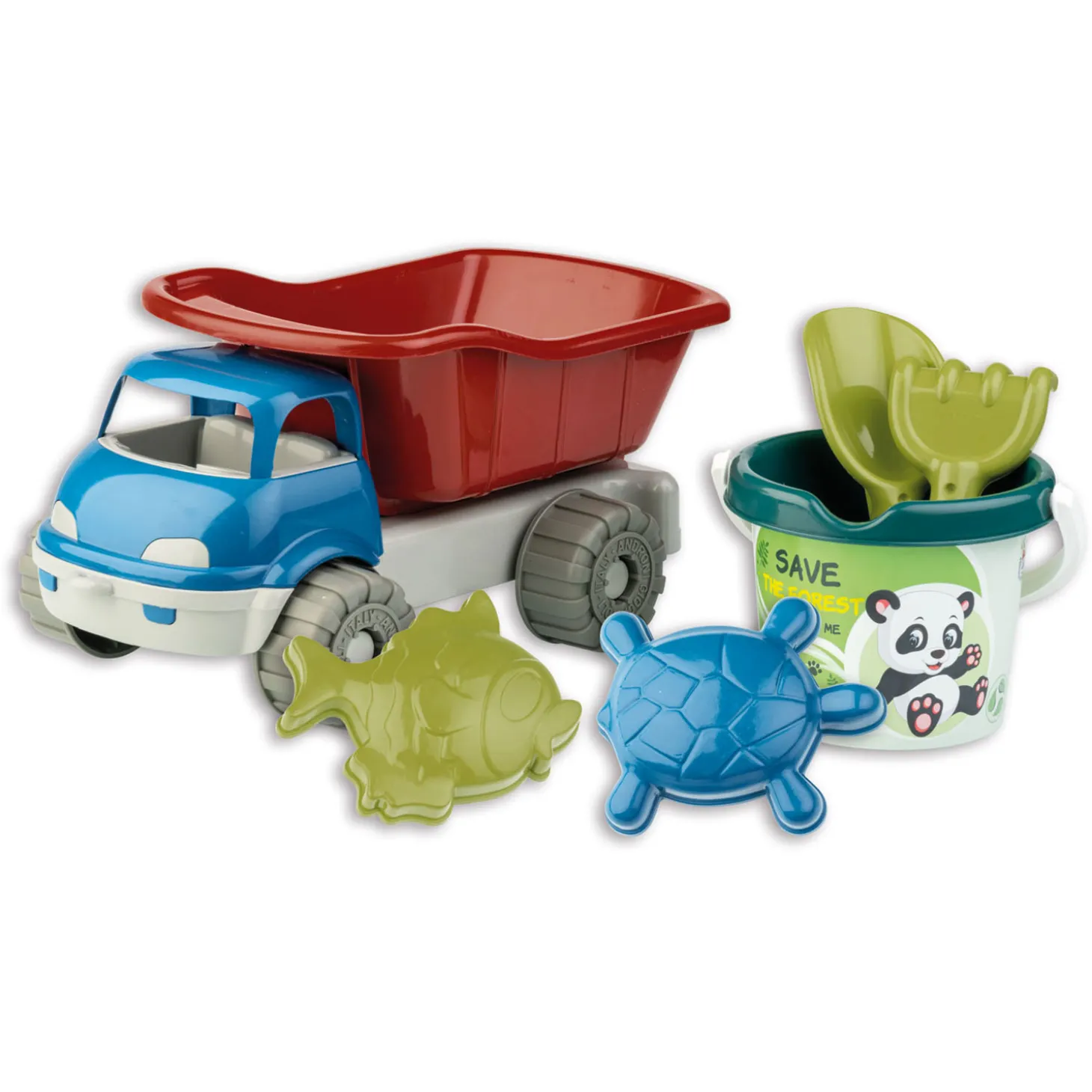 Emmerset met Kiepwagen Gerecycled Plastic, 6dlg.