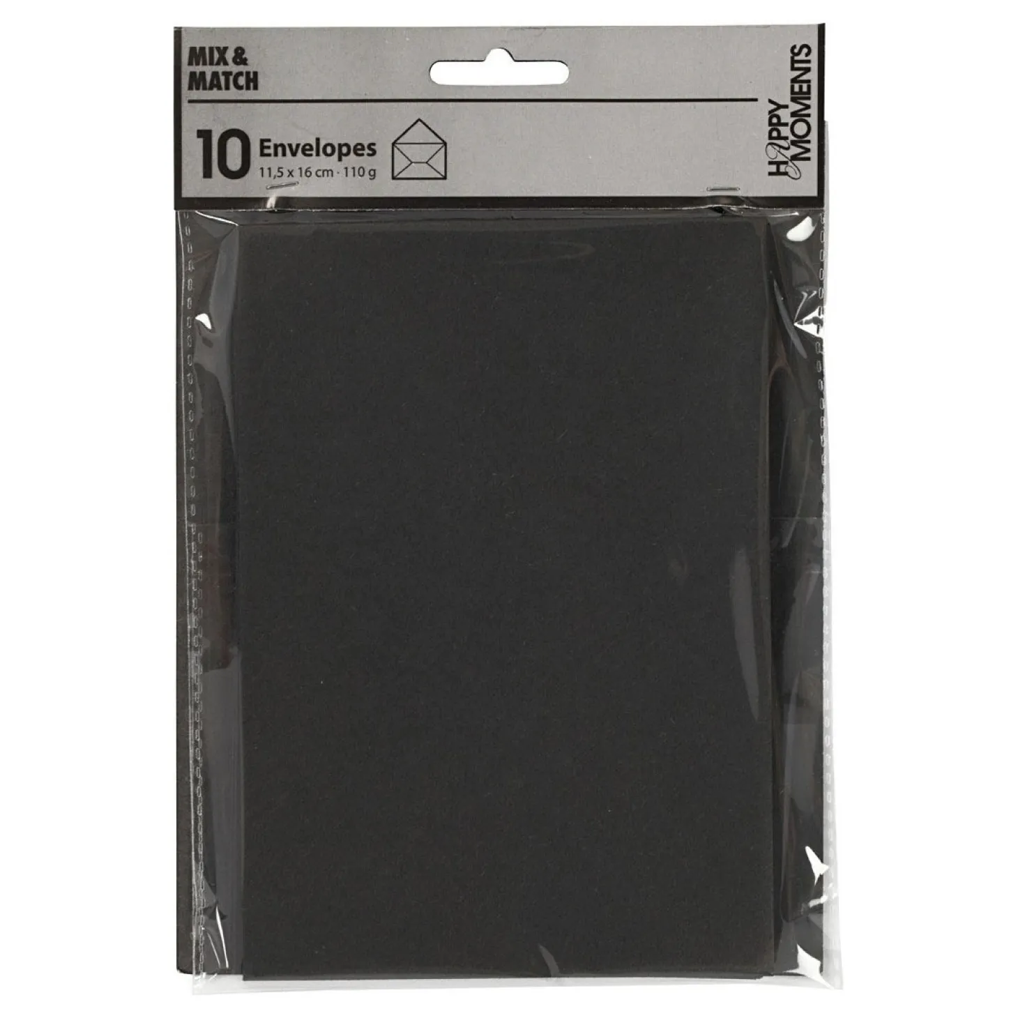 Envelop Zwart, 11,5x15cm, 10st.