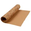 Faux Leather Papier Bruin met Bloemenprint, 1m