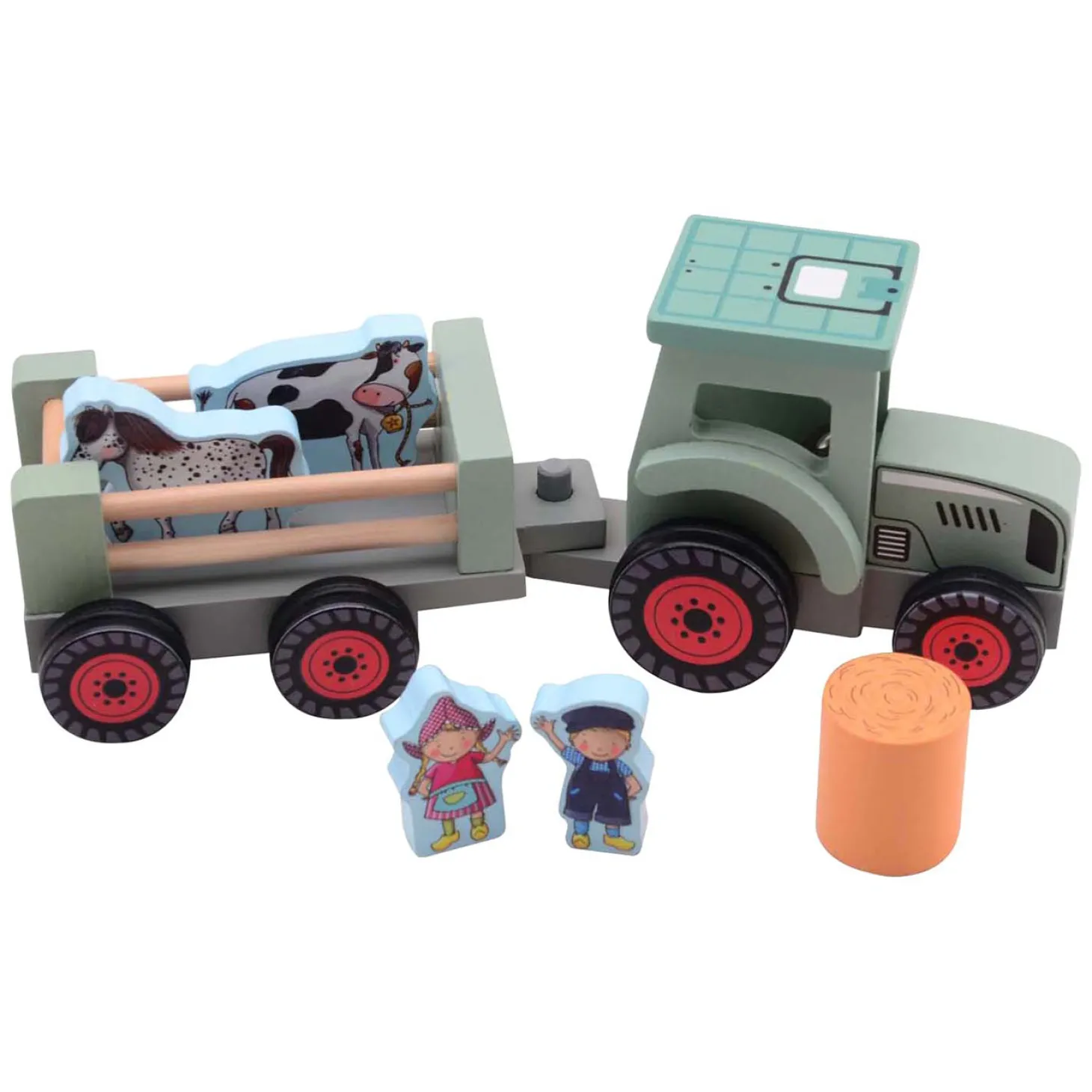 Fien & Teun Houten Tractor met Accesoires - 7dlg.